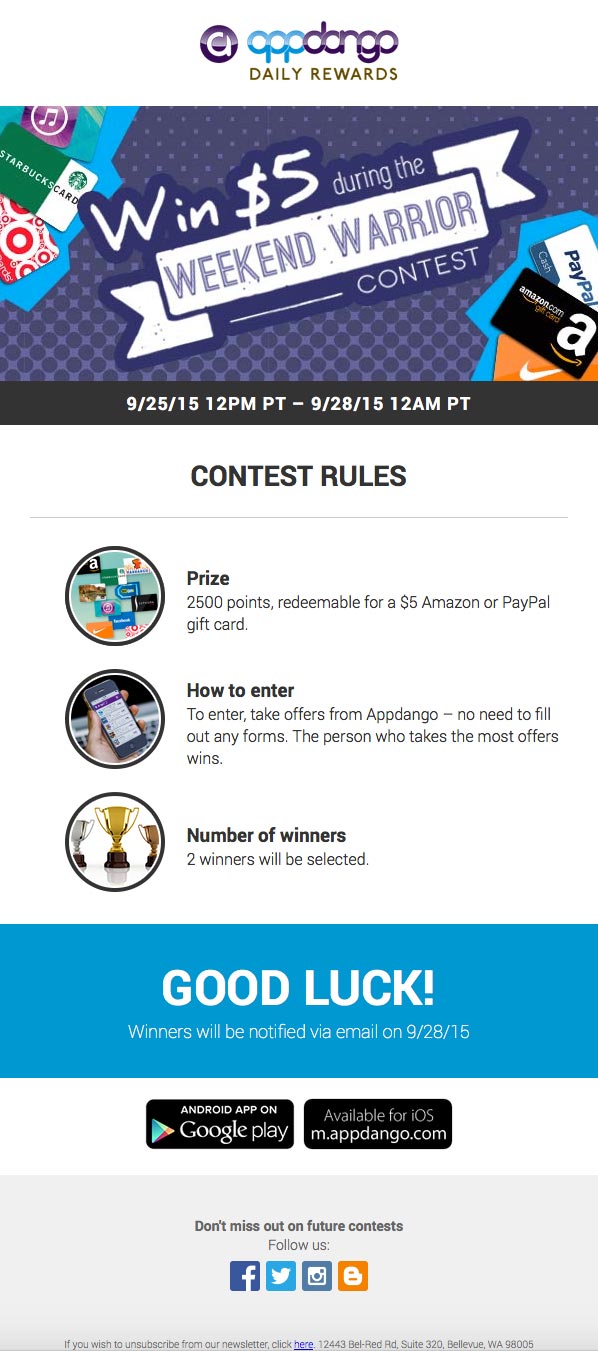 Appdango promotional email